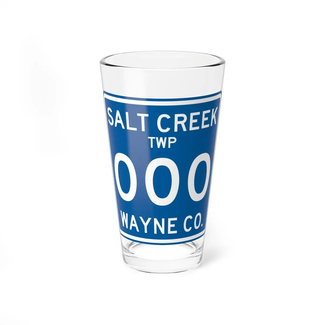 Salt Creek Township Wayne County route shield template (Ohio) (Road Sign) Pint Glass 16oz 16oz - Go Mug Yourself