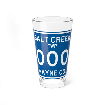 Salt Creek Township Wayne County route shield template (Ohio) (Road Sign) Pint Glass 16oz 16oz - Go Mug Yourself