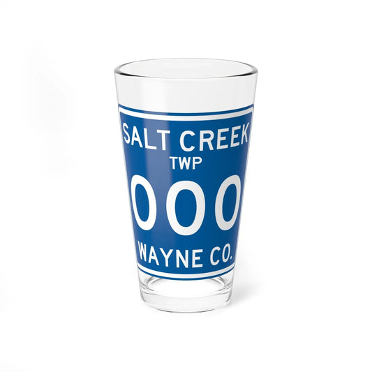 Salt Creek Township Wayne County route shield template (Ohio) (Road Sign) Pint Glass 16oz 16oz - Go Mug Yourself