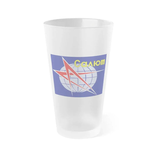 Salyut Program (Soyuz Space Programme) Frosted Pint Glass 16oz Default Title - Go Mug Yourself