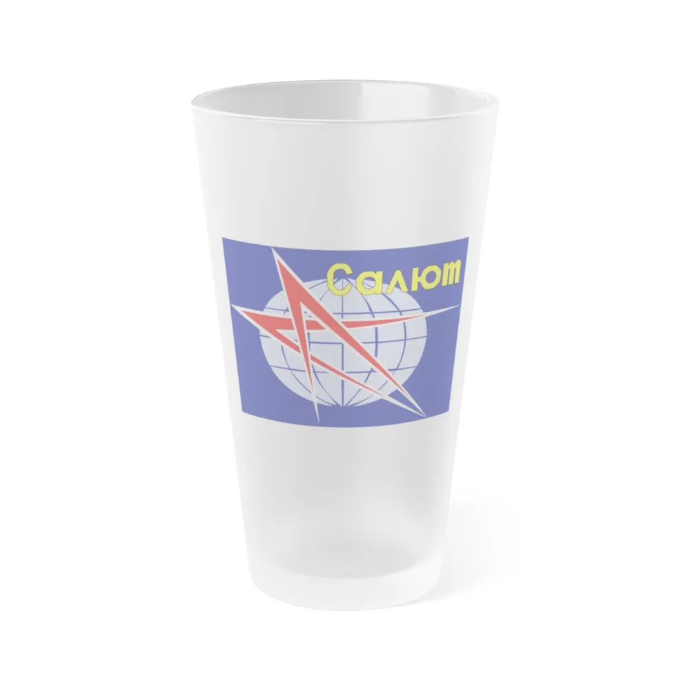 Salyut Program (Soyuz Space Programme) Frosted Pint Glass 16oz-Go Mug Yourself