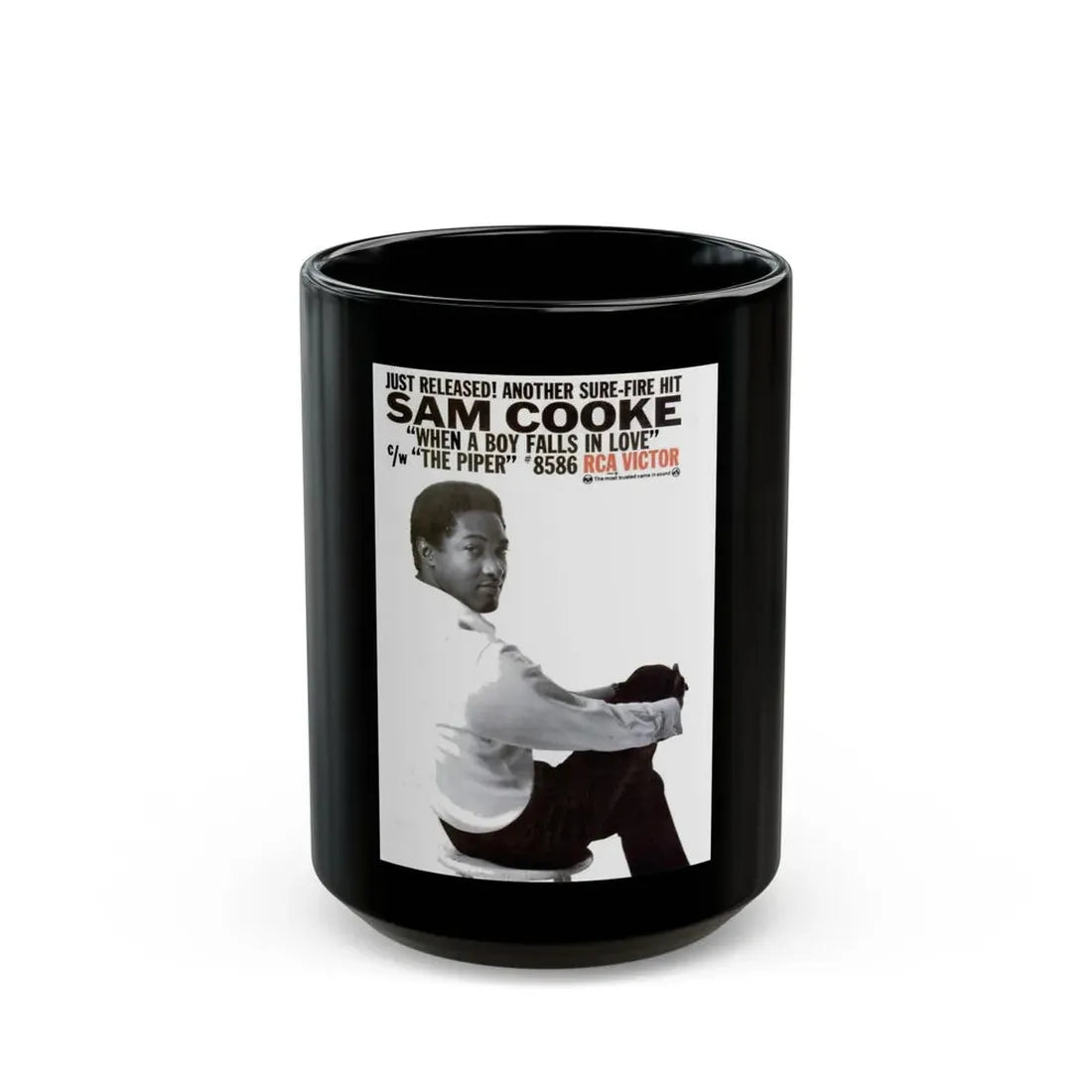 Sam Cooke 1965 (Music Poster) Black Coffee Mug 15oz - Go Mug Yourself