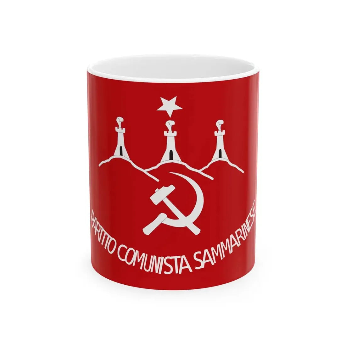 Sammarinese Communist Party flag 1950s (San Marino) White Coffee Mug 11oz - Go Mug Yourself