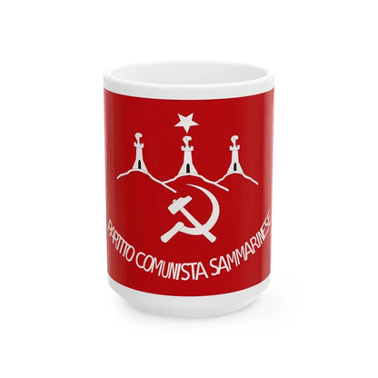 Sammarinese Communist Party flag 1950s (San Marino) White Coffee Mug 15oz - Go Mug Yourself