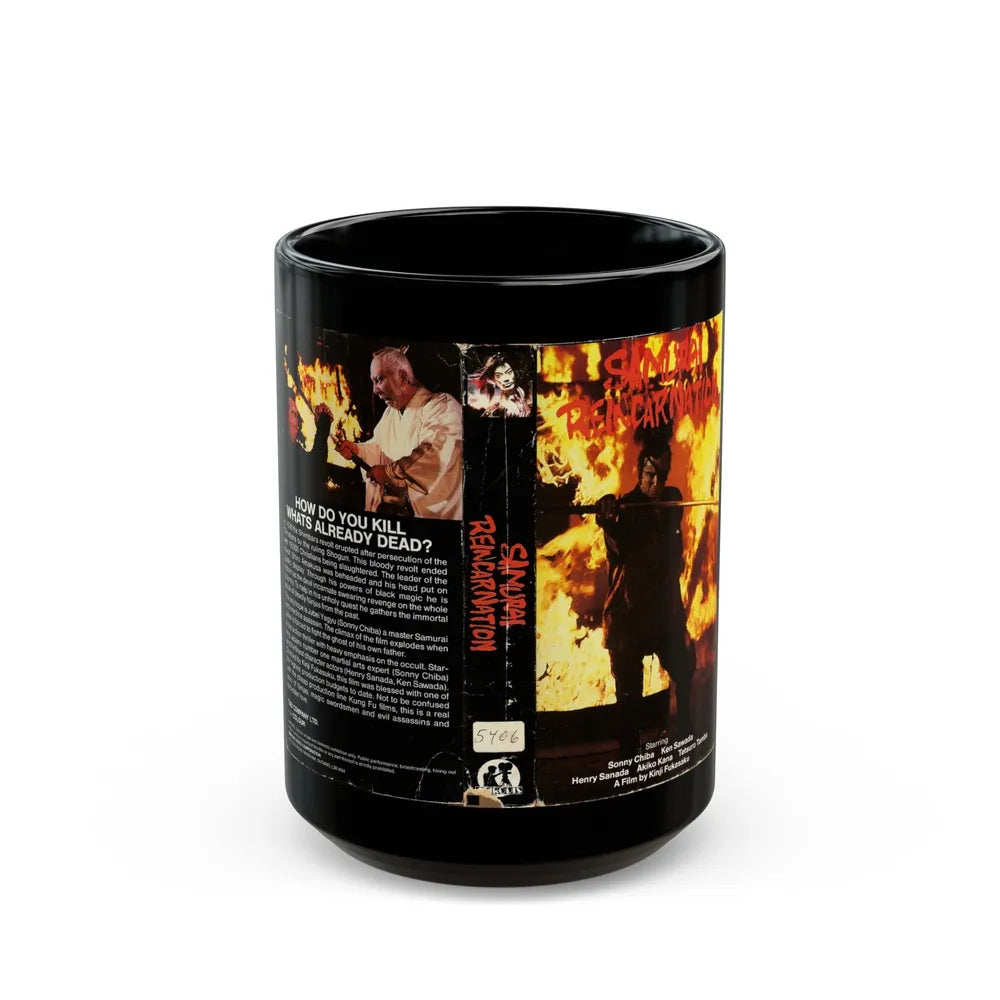 SAMURAI REINCARNATION SONNY CHIBA (VHS COVER) - Black Coffee Mug-15oz-Go Mug Yourself