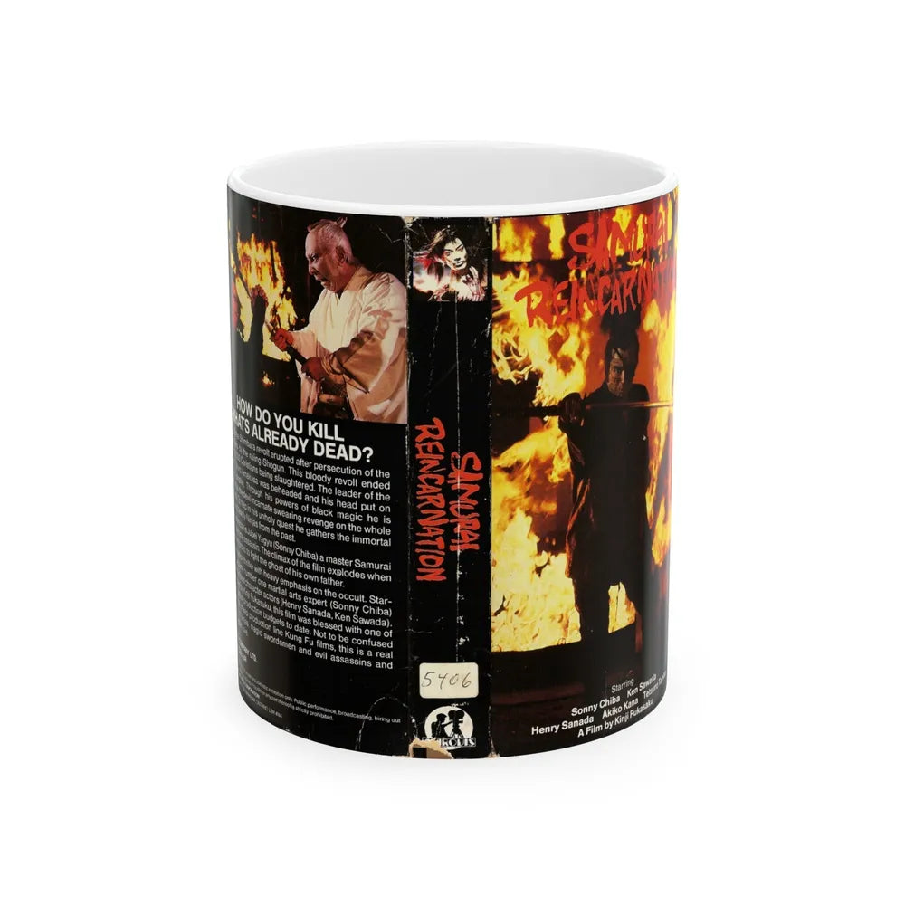 SAMURAI REINCARNATION SONNY CHIBA (VHS COVER) - White Coffee Mug-11oz-Go Mug Yourself