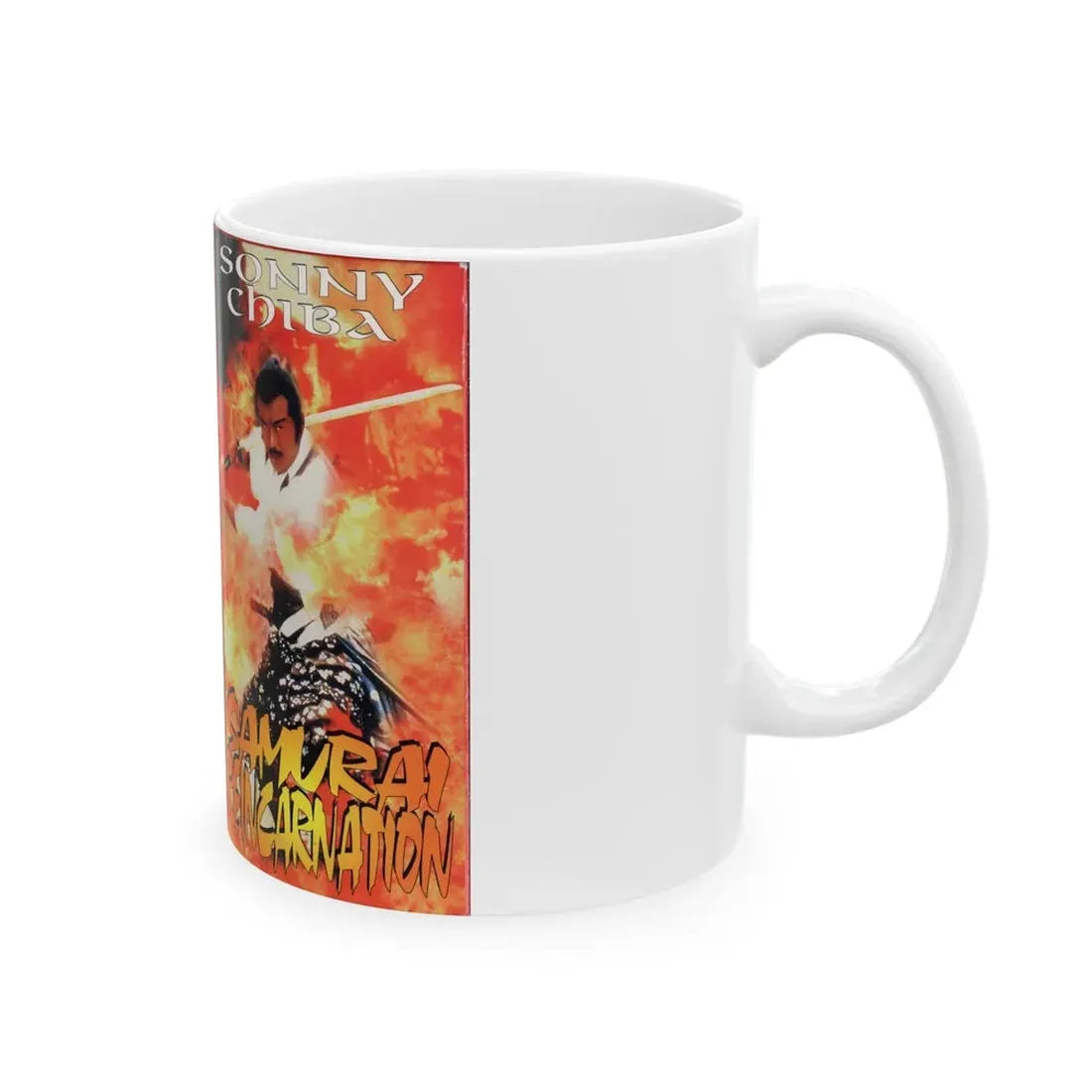 SAMURAI REINCARNATION (VHS COVER) - White Coffee Mug - Go Mug Yourself