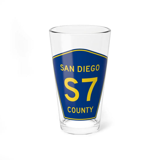 San Diego County S7 (California) (Road Sign) Pint Glass 16oz 16oz - Go Mug Yourself