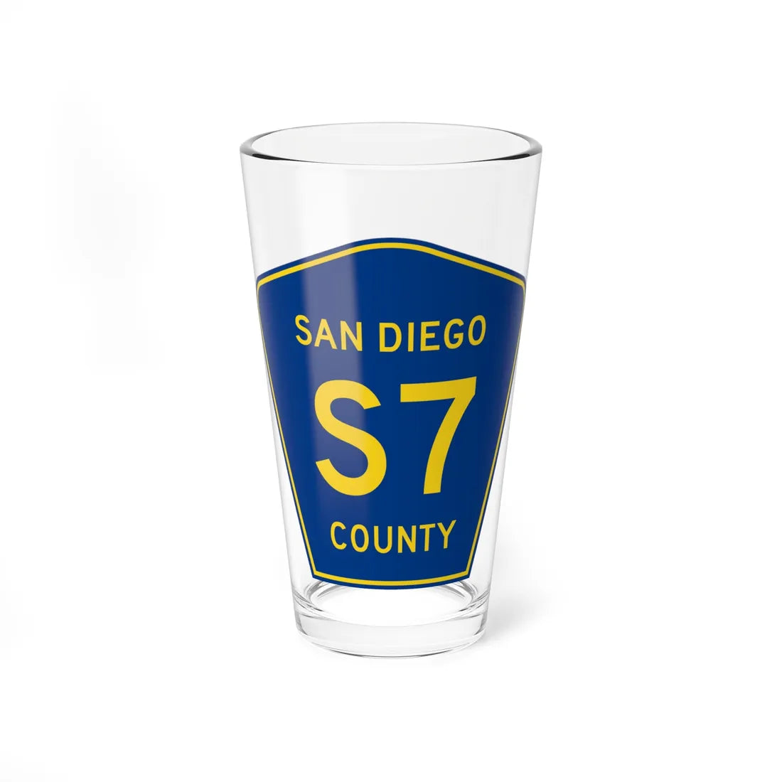 San Diego County S7 (California) (Road Sign) Pint Glass 16oz - Go Mug Yourself