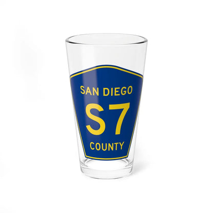 San Diego County S7 (California) (Road Sign) Pint Glass 16oz - Go Mug Yourself