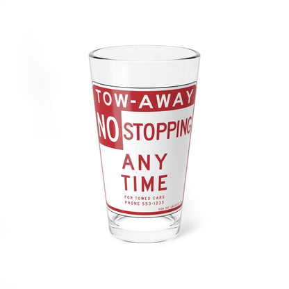 San Francisco No Stopping Tow Away (California) (Road Sign) Pint Glass 16oz 16oz - Go Mug Yourself