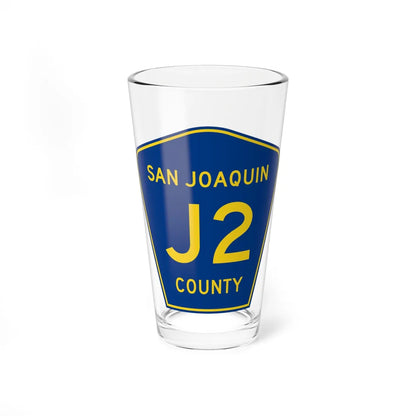 San Joaquin County J2 (California) (Road Sign) Pint Glass 16oz 16oz - Go Mug Yourself