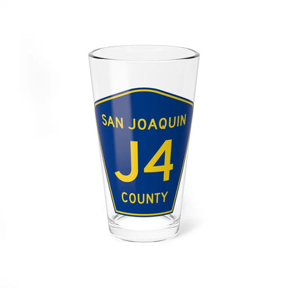 San Joaquin County J4 (California) (Road Sign) Pint Glass 16oz 16oz - Go Mug Yourself