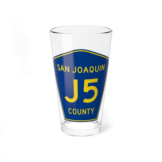 San Joaquin County J5 (California) (Road Sign) Pint Glass 16oz 16oz - Go Mug Yourself