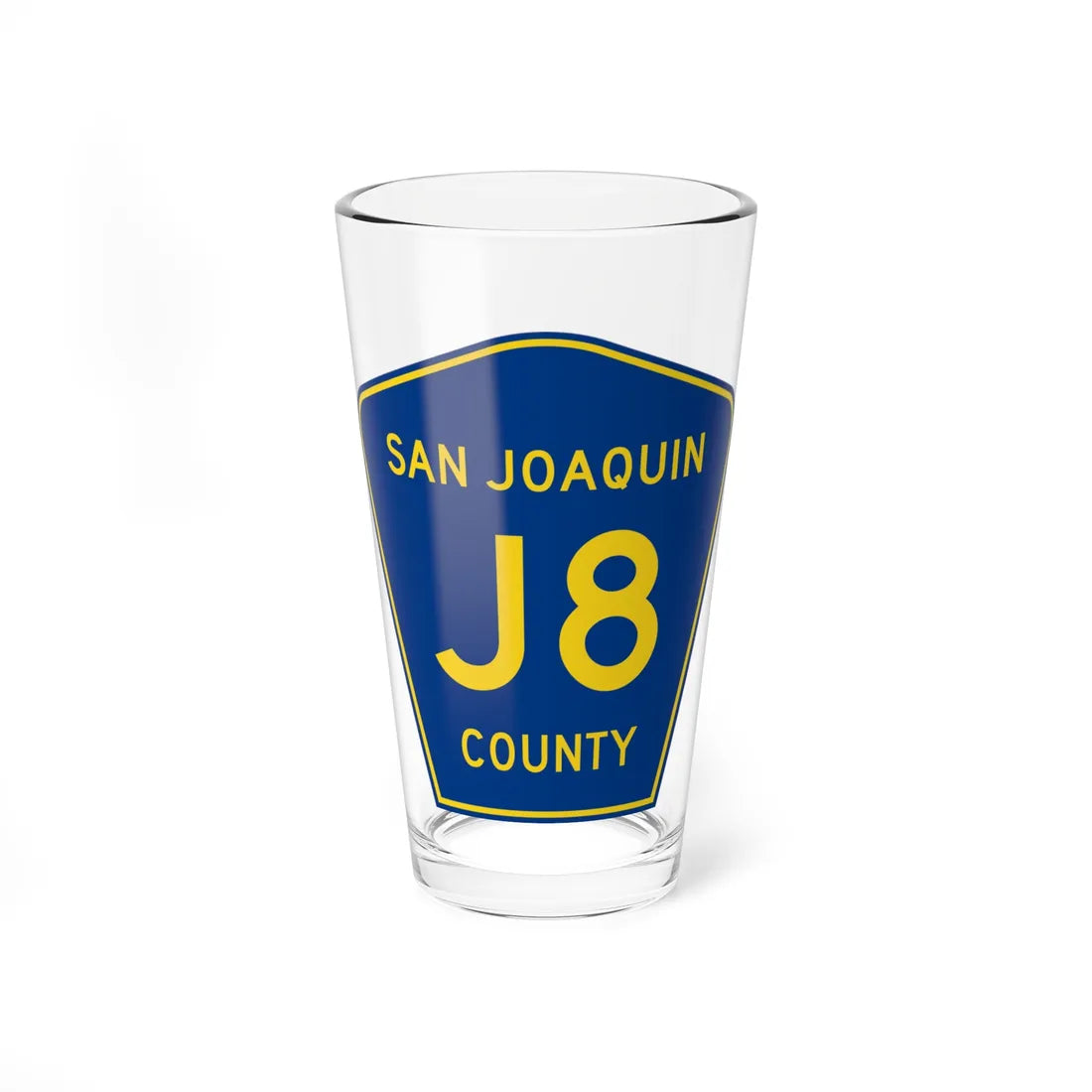 San Joaquin County J8 (California) (Road Sign) Pint Glass 16oz 16oz - Go Mug Yourself