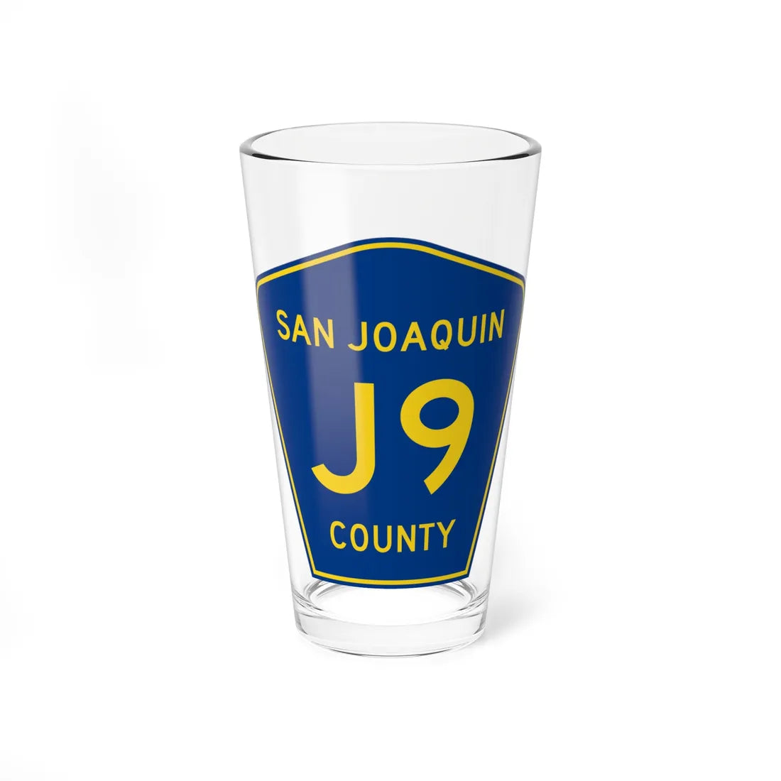 San Joaquin County J9 (California) (Road Sign) Pint Glass 16oz - Go Mug Yourself