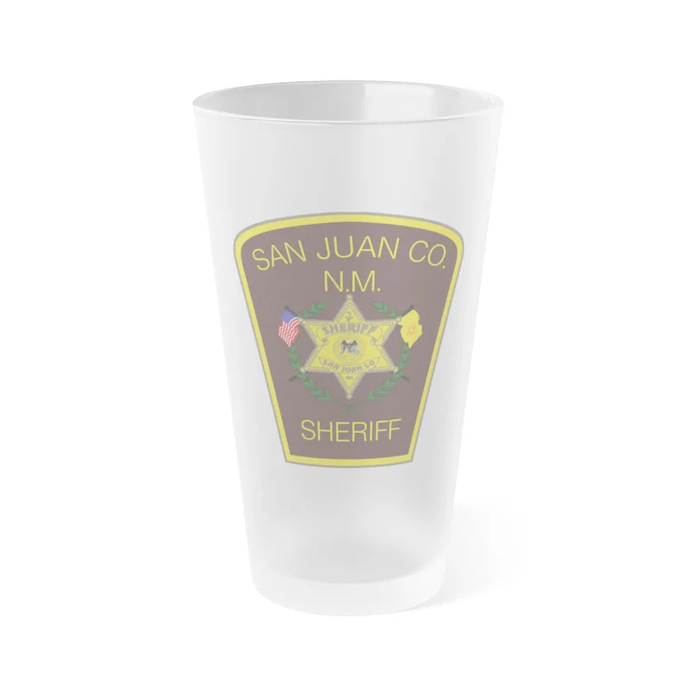 San Juan County NM Sherrif Department - Frosted Pint Glass 16oz-16oz-Frosted-Go Mug Yourself