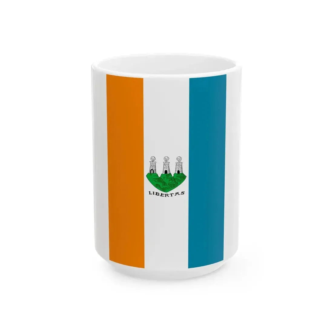 San Marino 1465 Battle Standard - Verter Casali reconstruction (San Marino) White Coffee Mug 15oz - Go Mug Yourself