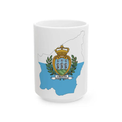 San Marino-Flagmap (San Marino) White Coffee Mug 15oz - Go Mug Yourself