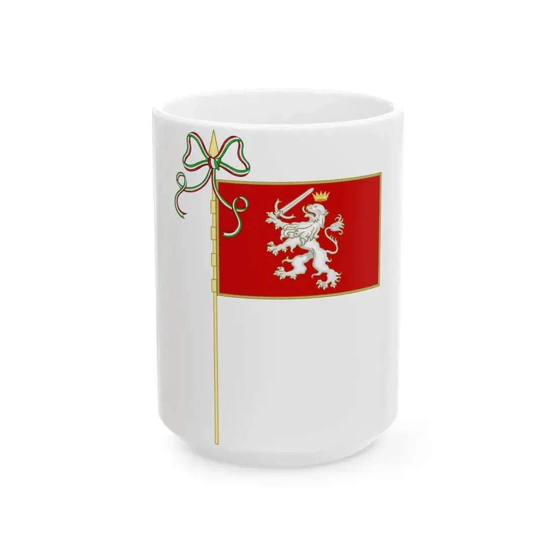 San Miniato-Bandiera Completa (Italy) White Coffee Mug 15oz - Go Mug Yourself