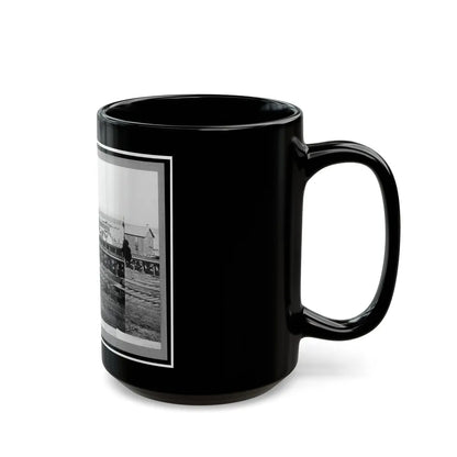 Sanitary Commission Barge At The Docks, City Point, Virginia (U.S. Civil War) Black Coffee Mug-Go Mug Yourself