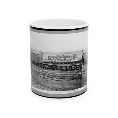 Sanitary Commission Barge At The Docks, City Point, Virginia (U.S. Civil War) White Coffee Mug-11oz-Go Mug Yourself