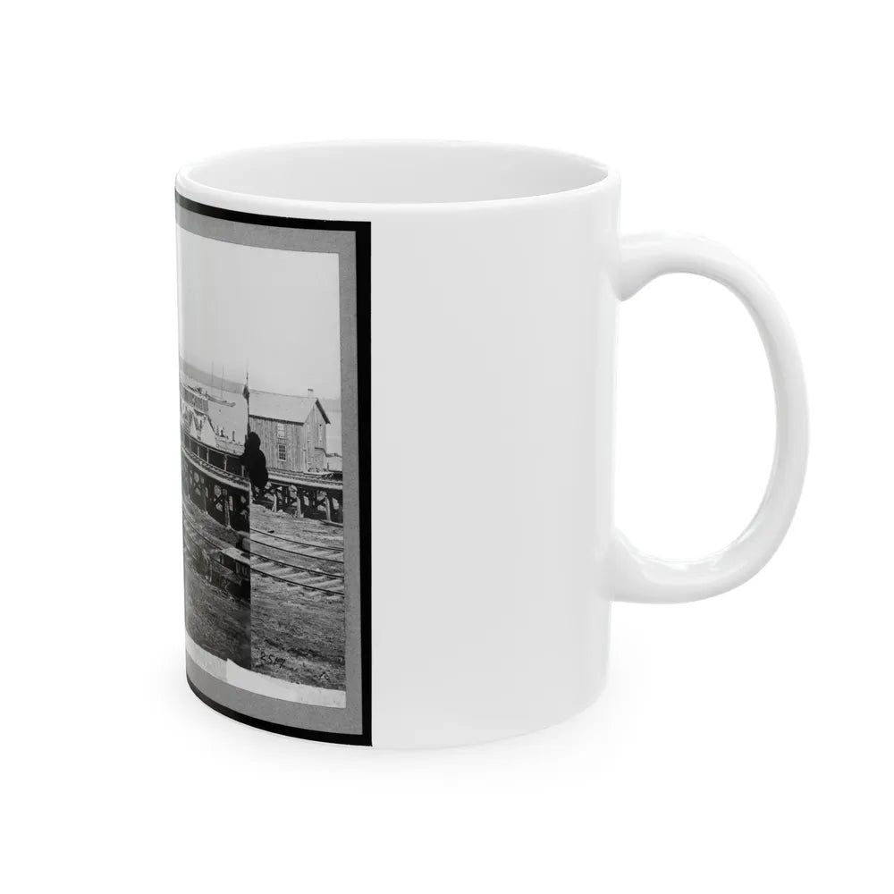 Sanitary Commission Barge At The Docks, City Point, Virginia (U.S. Civil War) White Coffee Mug-Go Mug Yourself