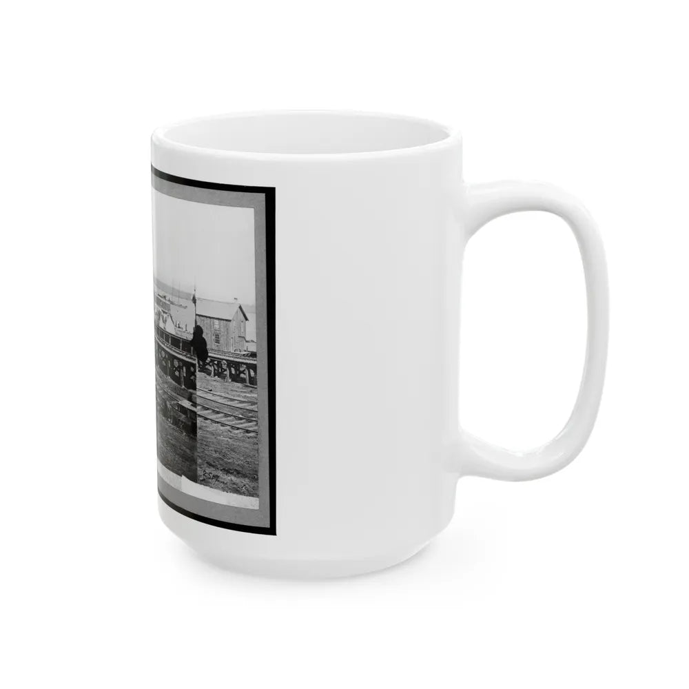 Sanitary Commission Barge At The Docks, City Point, Virginia (U.S. Civil War) White Coffee Mug-Go Mug Yourself