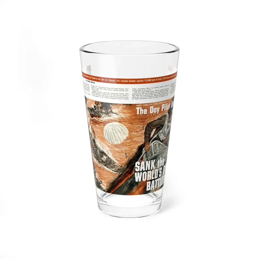 Sank the World's Biggest Battleship, Stag magazine, July, 1964 (Magazine Illustration) Pint Glass 16oz 16oz - Go Mug Yourself