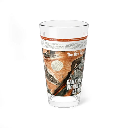 Sank the World's Biggest Battleship, Stag magazine, July, 1964 (Magazine Illustration) Pint Glass 16oz-16oz-Go Mug Yourself