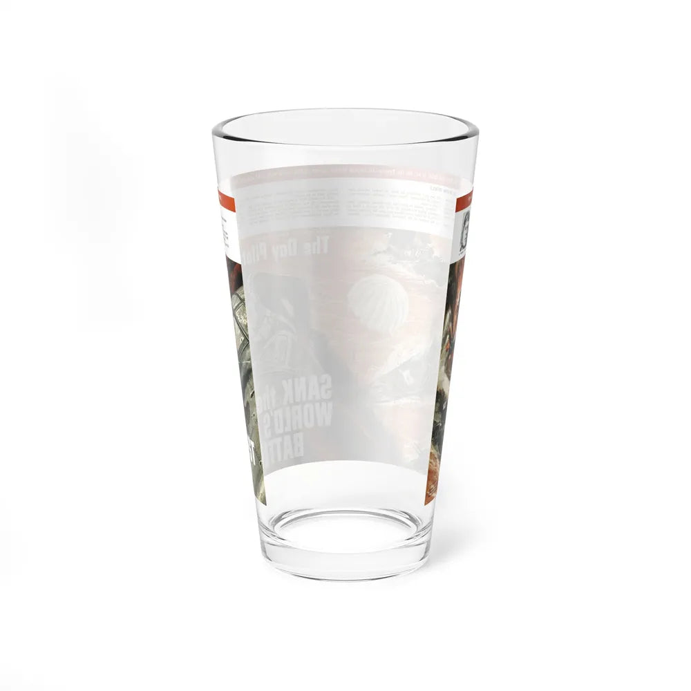 Sank the World's Biggest Battleship, Stag magazine, July, 1964 (Magazine Illustration) Pint Glass 16oz-Go Mug Yourself