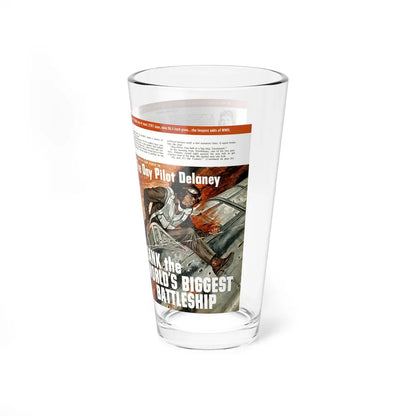 Sank the World's Biggest Battleship, Stag magazine, July, 1964 (Magazine Illustration) Pint Glass 16oz-Go Mug Yourself