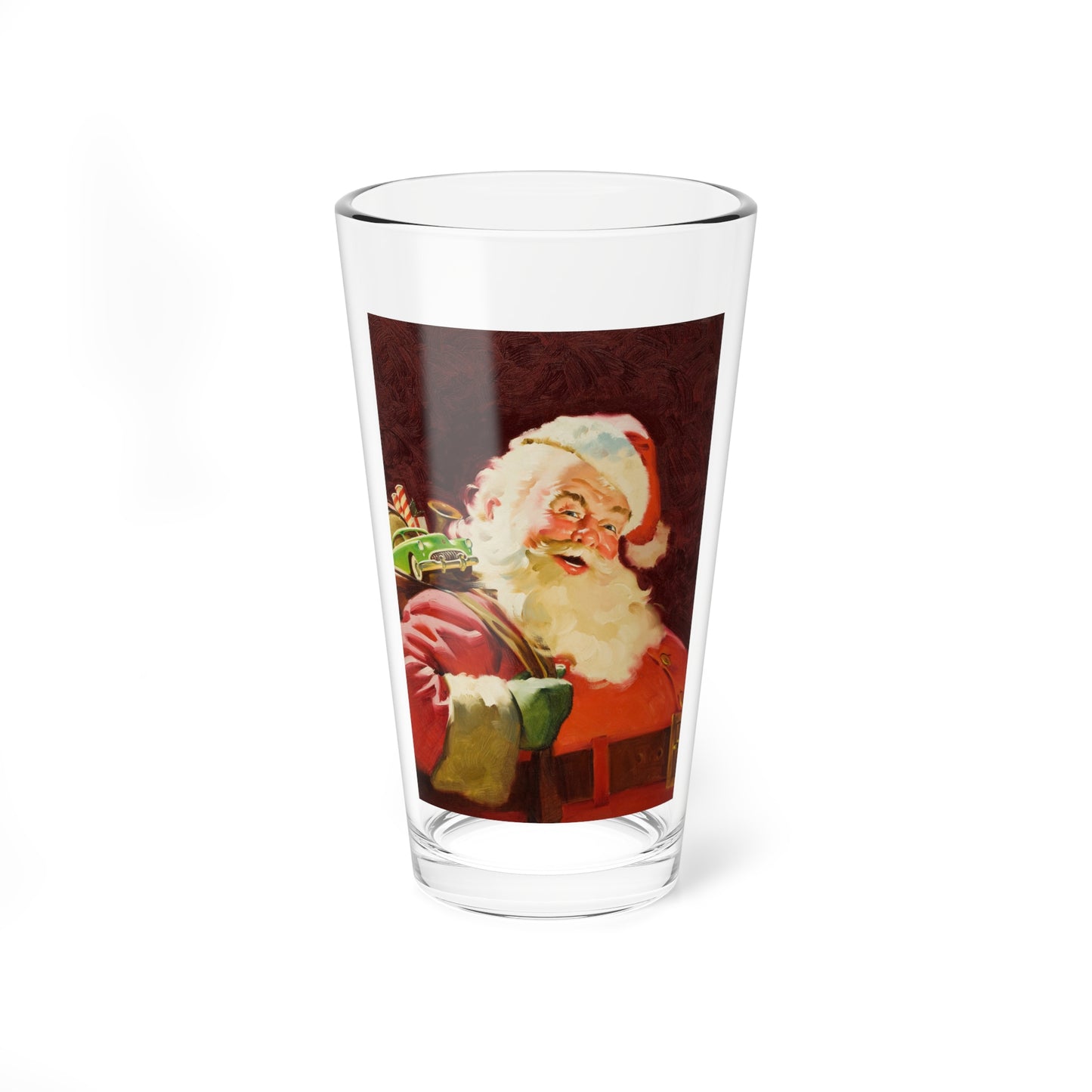 Santa and His Bag of Gifts (Magazine Illustration) Pint Glass 16oz-16oz-Go Mug Yourself