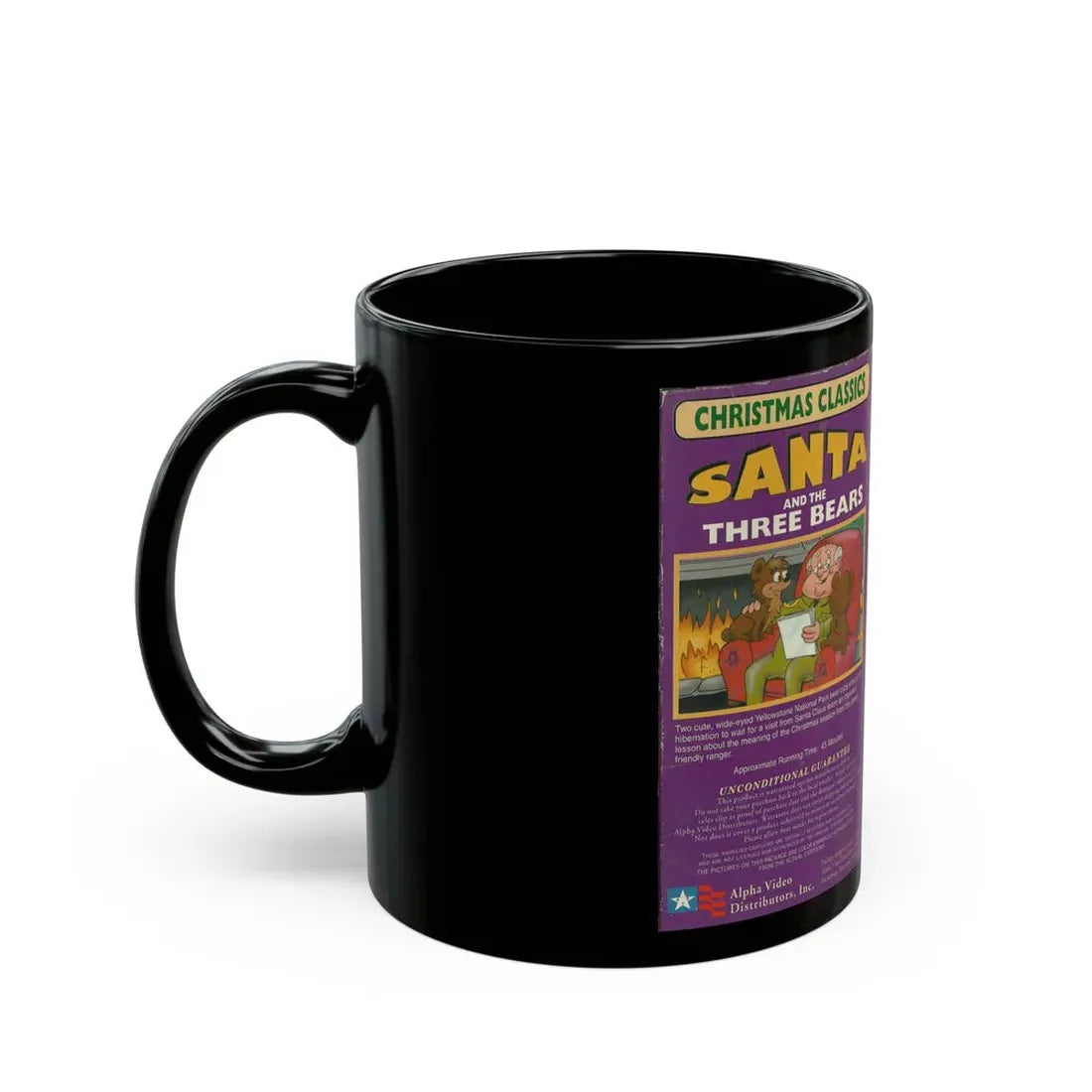 SANTA AND THE THREE BEARS CHRISTMAS CLASSICS (VHS COVER) - Black Coffee Mug - Go Mug Yourself