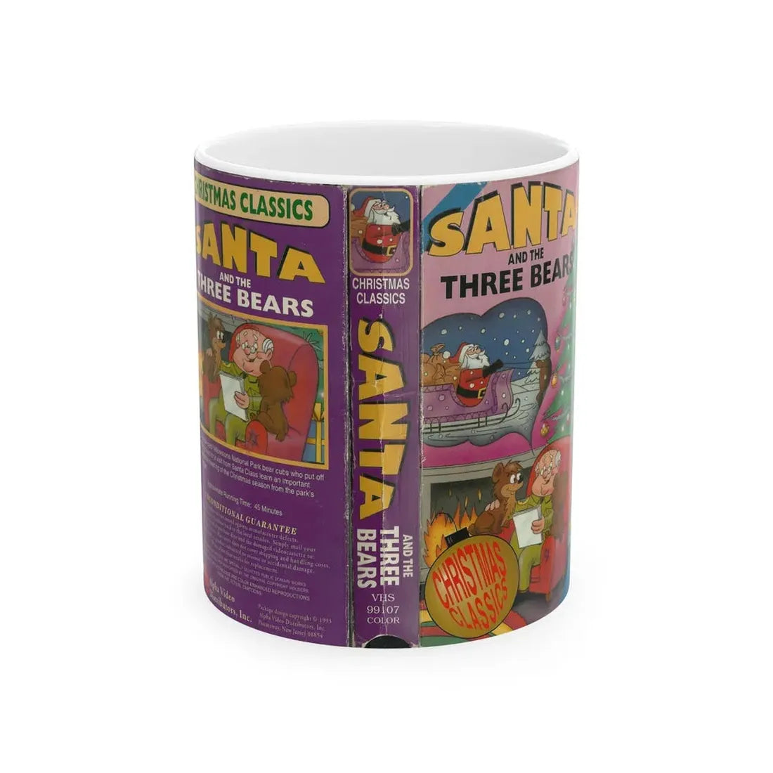 SANTA AND THE THREE BEARS CHRISTMAS CLASSICS (VHS COVER) - White Coffee Mug 11oz - Go Mug Yourself