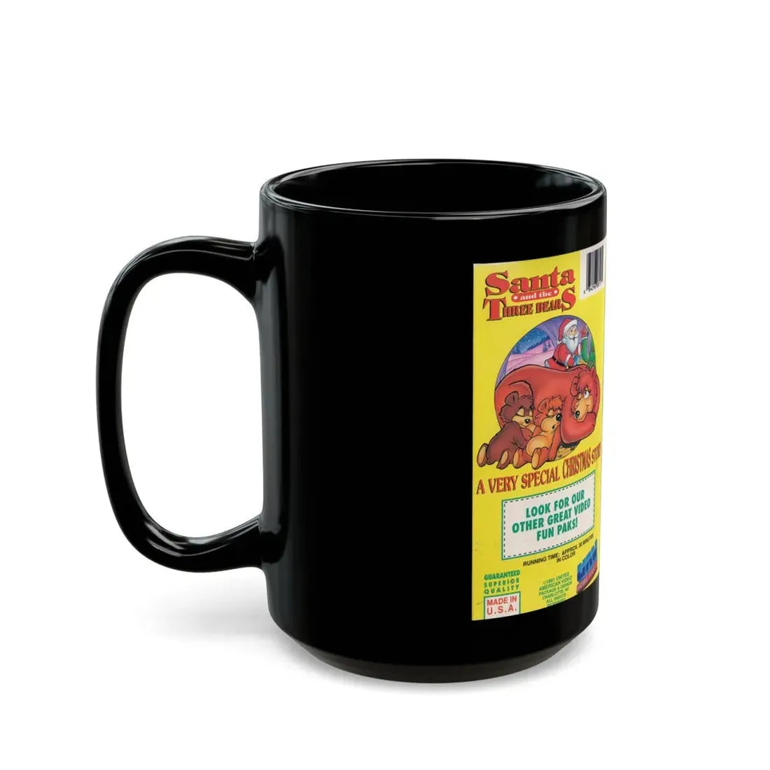 SANTA AND THE THREE BEARS UAV HOME VIDEO (VHS COVER) - Black Coffee Mug - Go Mug Yourself