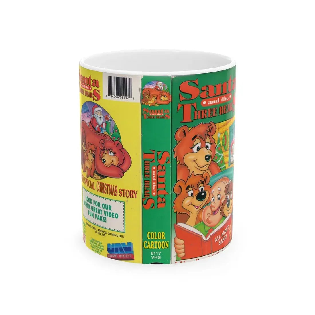 SANTA AND THE THREE BEARS UAV HOME VIDEO (VHS COVER) - White Coffee Mug 11oz - Go Mug Yourself