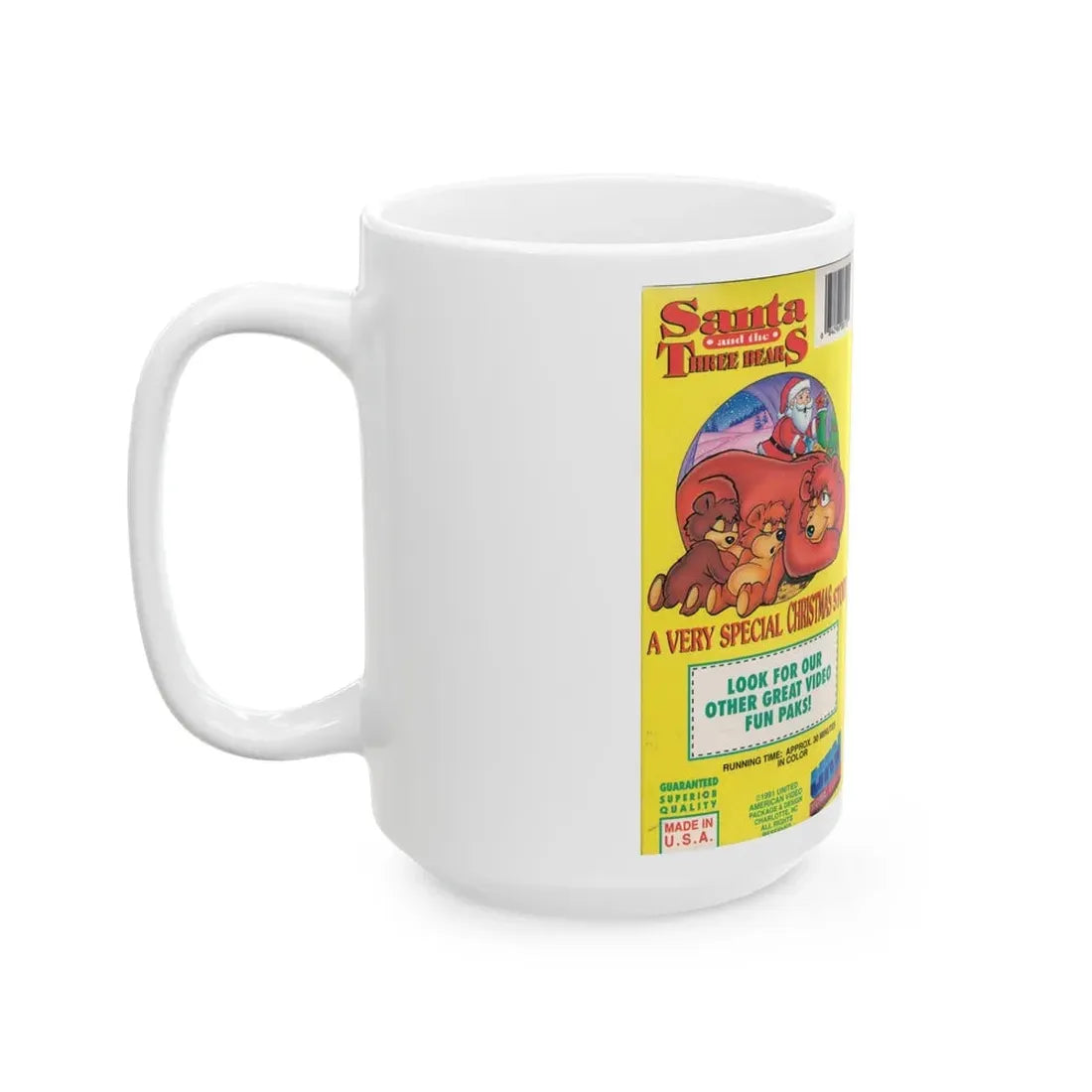 SANTA AND THE THREE BEARS UAV HOME VIDEO (VHS COVER) - White Coffee Mug - Go Mug Yourself