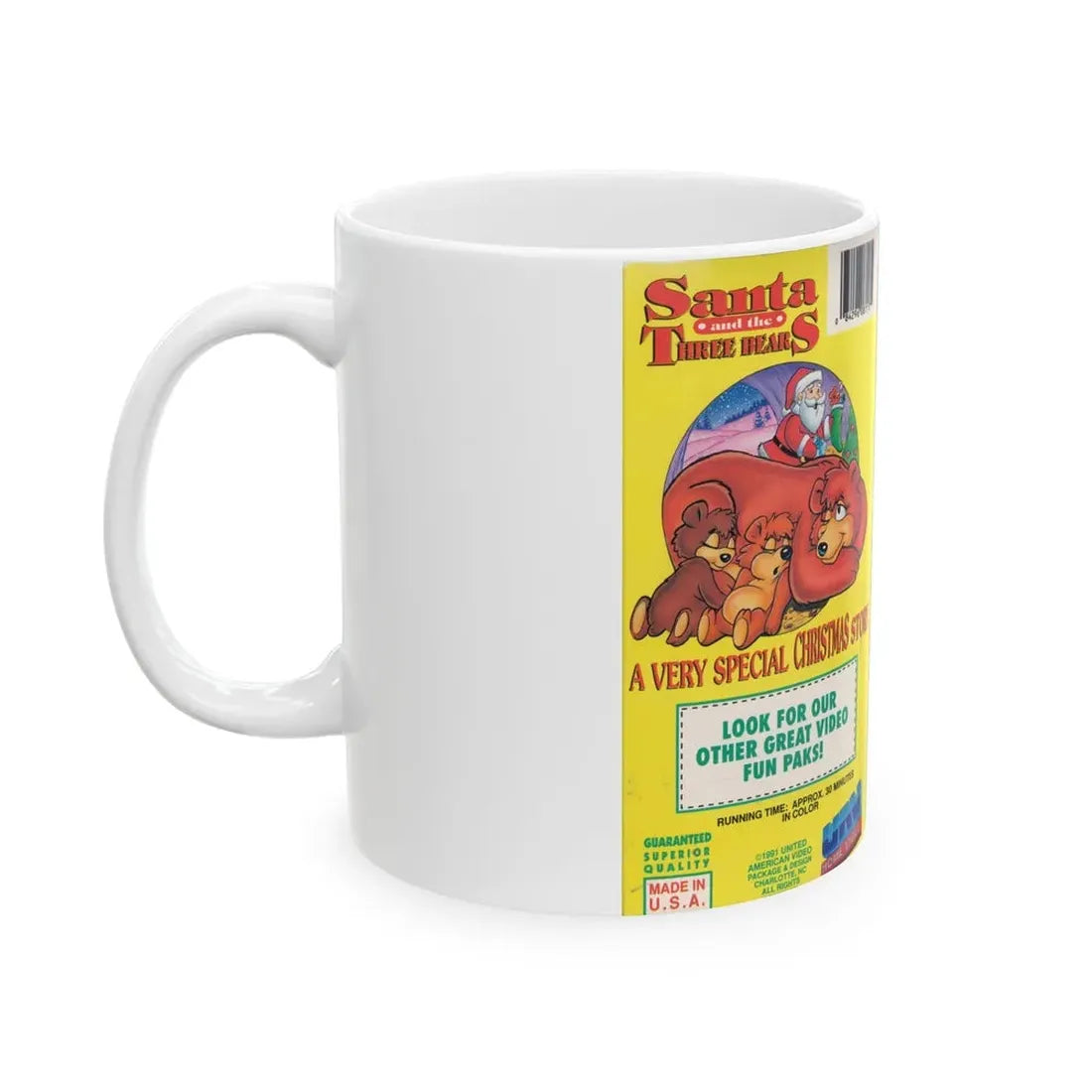 SANTA AND THE THREE BEARS UAV HOME VIDEO (VHS COVER) - White Coffee Mug - Go Mug Yourself