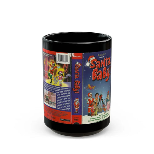 SANTA BABY (VHS COVER) - Black Coffee Mug-15oz-Go Mug Yourself