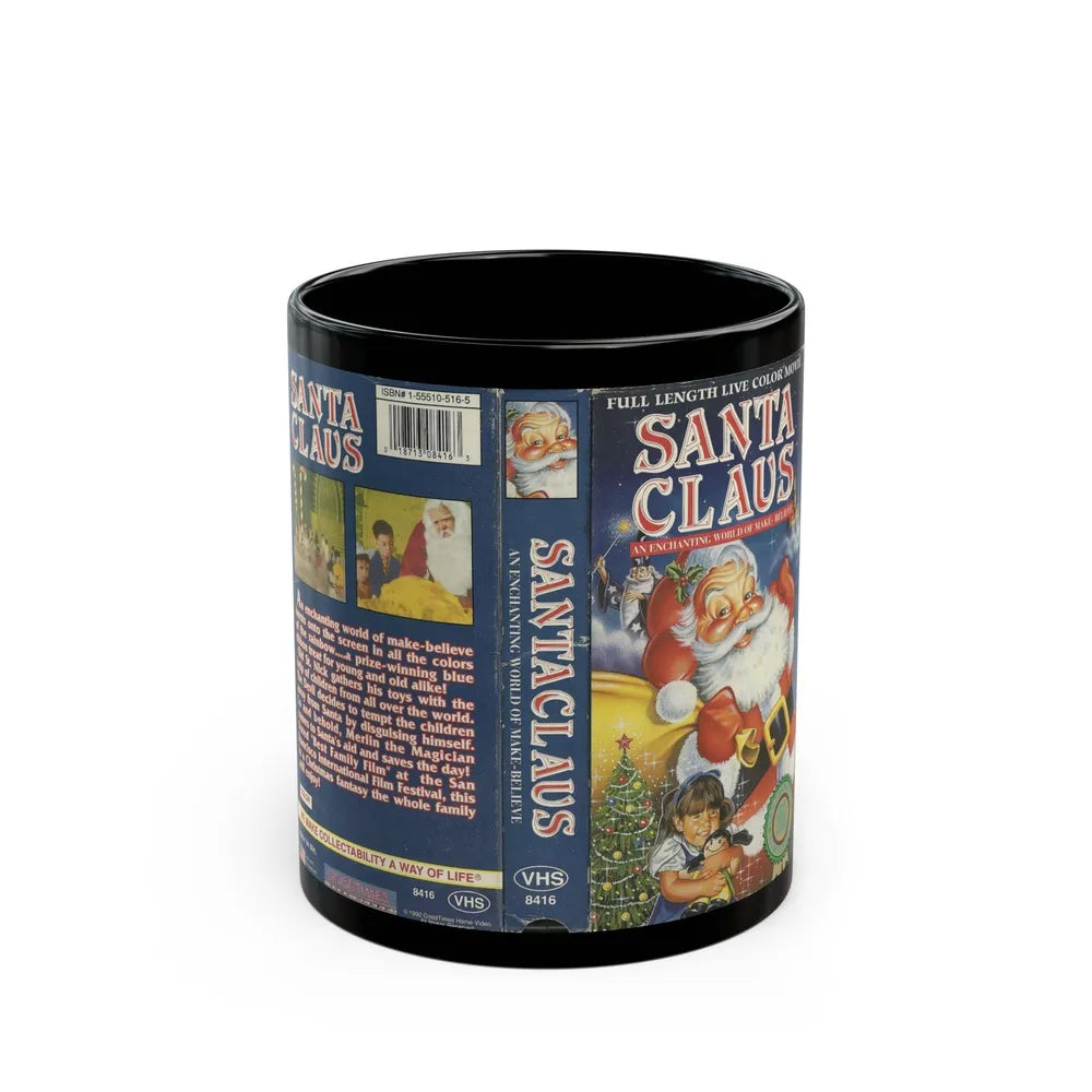 SANTA CLAUS FULL LENGTH LIVE COLOR MOVIE (VHS COVER) - Black Coffee Mug-11oz-Go Mug Yourself