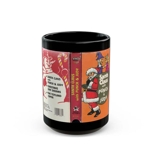 SANTA CLAUS WITH PUNCH AND JUDY (VHS COVER) - Black Coffee Mug-15oz-Go Mug Yourself