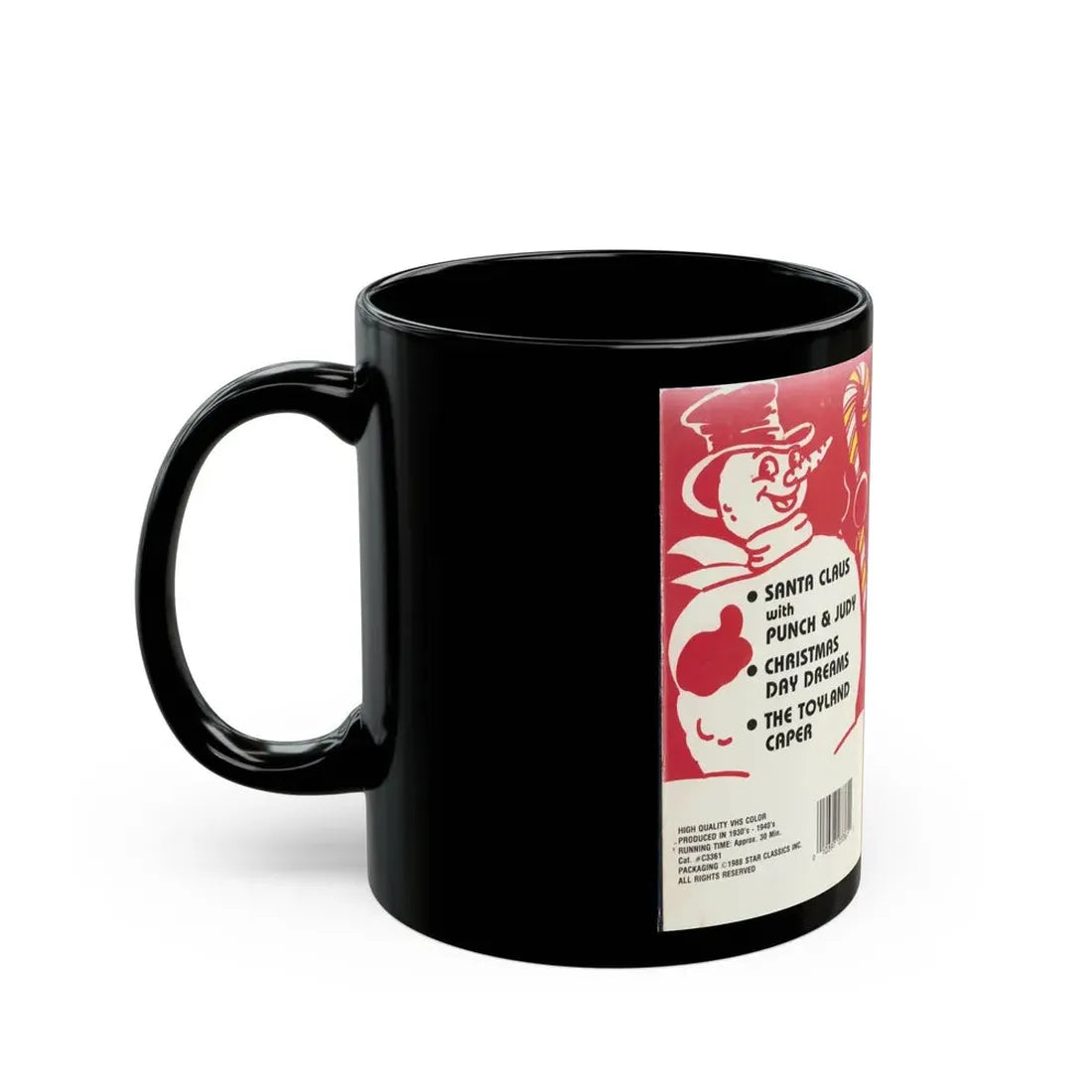SANTA CLAUS WITH PUNCH AND JUDY (VHS COVER) - Black Coffee Mug - Go Mug Yourself
