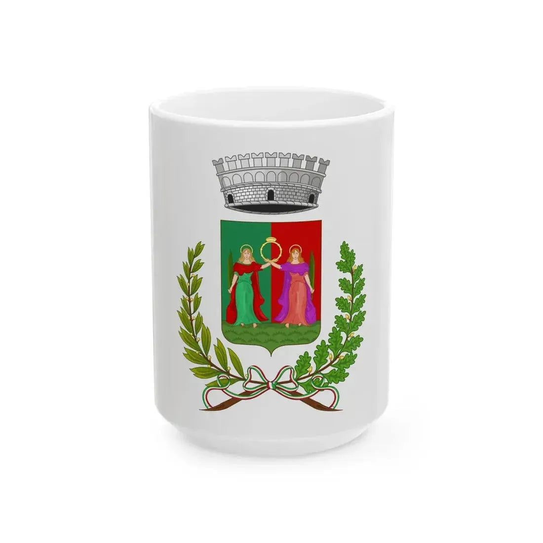 Santa Fiora-Bandiera (Italy) White Coffee Mug 15oz - Go Mug Yourself