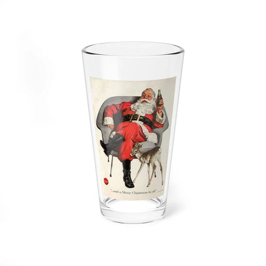 Santa & Friend, 1956 Magazine ad for Coca-Cola (Magazine Illustration) Pint Glass 16oz-16oz-Go Mug Yourself