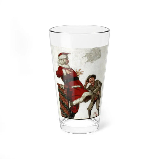 Santa in the Wind (Magazine Illustration) Pint Glass 16oz-16oz-Go Mug Yourself