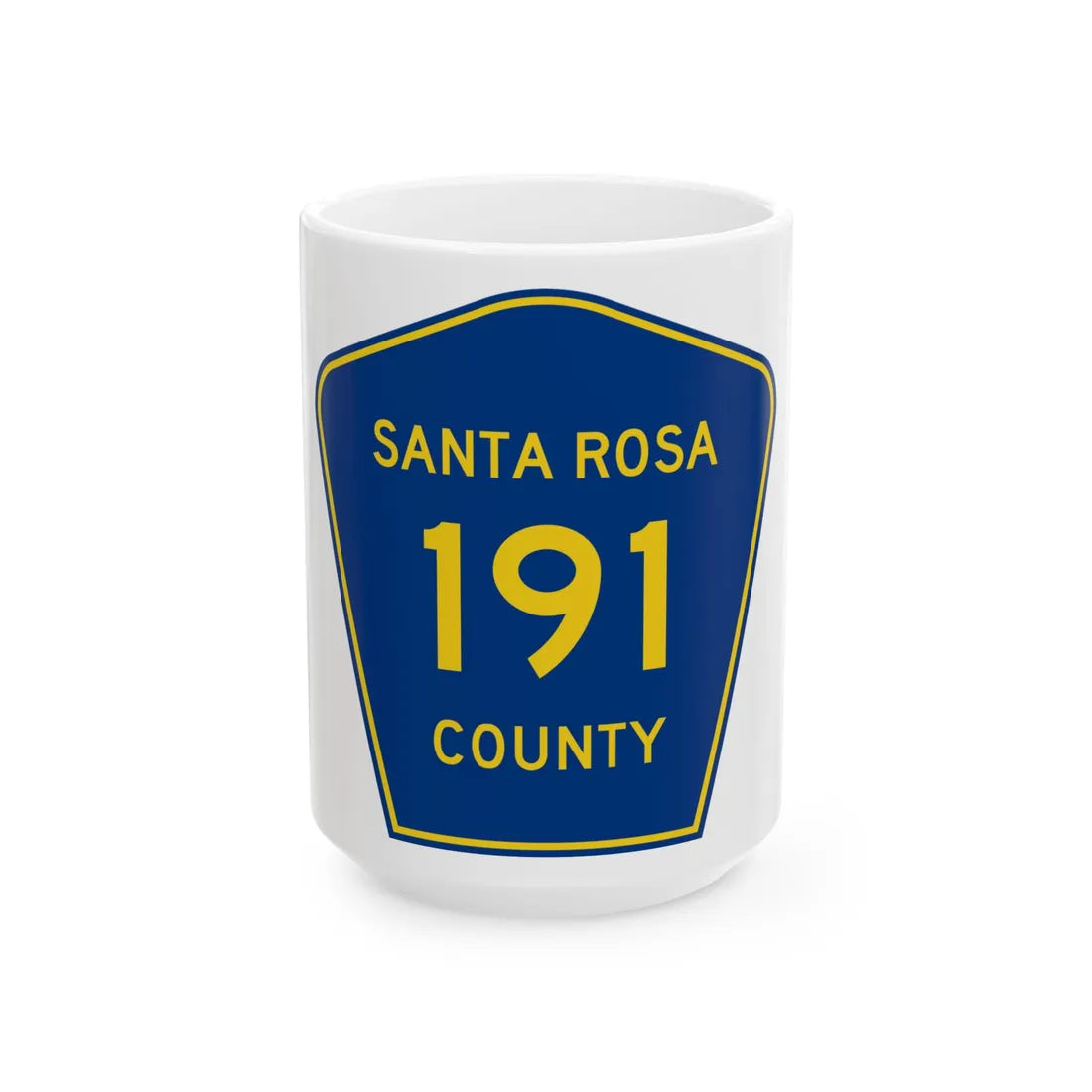 Santa Rosa County 191 (Florida) (Road Sign) White Coffee Mug 15oz - Go Mug Yourself