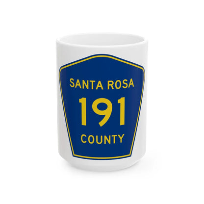 Santa Rosa County 191 (Florida) (Road Sign) White Coffee Mug 15oz - Go Mug Yourself