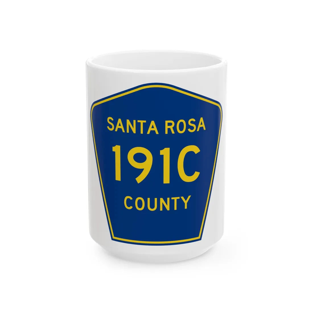 Santa Rosa County 191C (Florida) (Road Sign) White Coffee Mug 15oz - Go Mug Yourself