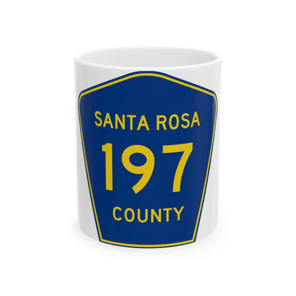 Santa Rosa County 197 (Florida) (Road Sign) White Coffee Mug 11oz - Go Mug Yourself